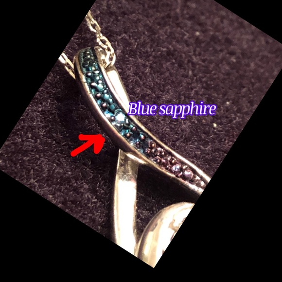 Sterling silver diamond pendent - Picture 4 of 17